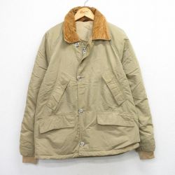 【20%OFF】エルエルビーン 80s ラグランダウンジャケット 襟コーデュロイ ベージュ L | 古着