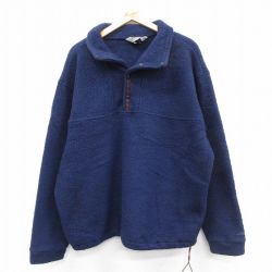 XL★古着 EMS 長袖 フリース ジャケット メンズ 90年代 90s 大きいサイズ USA製 濃紺 26jan10