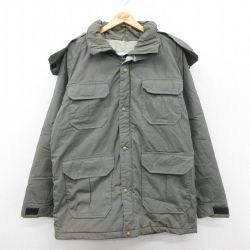 L★古着 ウールリッチ 長袖 ジャケット マウンテン パーカー メンズ 80年代 80s ラグラン ロング丈 USA製 グレー 26jan10