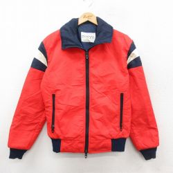 M★古着 長袖 ナイロン ジャケット メンズ 80年代 80s USA製 赤他 26jan14