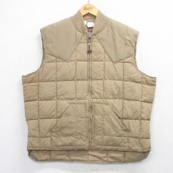 XL★古着 ウォールズ ナイロン キルティング ベスト メンズ 90年代 90s USA製 ベージュ 26jan14