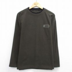 L★古着 ビッグドッグス 長袖 フリース トップス メンズ ワンポイントロゴ クルーネック 濃緑系他 26jan14