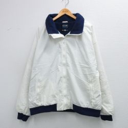 XL★古着 長袖 ジャケット メンズ 90年代 90s 大きいサイズ 白 内側フリース 26jan14