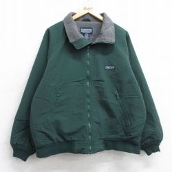 L★古着 ランズエンド 長袖 ナイロン ジャケット メンズ 00年代 00s ラグラン 緑 内側フリース【spe】 26jan16