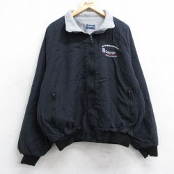 XL★古着 ホロウェイ 長袖 ナイロン ジャケット メンズ 90年代 90s シェブロン ラグラン 大きいサイズ USA製 黒 内側フリース 26jan16