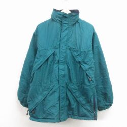 M★古着 Wear Guard 長袖 ナイロン ジャケット メンズ 00年代 00s 青緑 内側フリース 26jan24