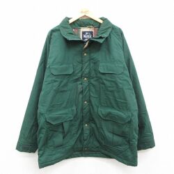 XL★古着 ウールリッチ 長袖 マウンテン ジャケット メンズ 90年代 90s 大きいサイズ ロング丈 USA製 緑 内側ウール 26feb12