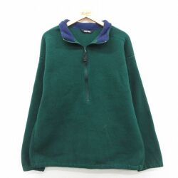 【20%OFF】ハーフジップフリースジャケット 90s グリーン L | 古着