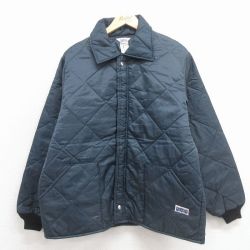 L★古着 ビッグスミス 長袖 ナイロン キルティング ジャケット メンズ 90年代 90s USA製 紺【spe】 26feb16
