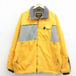XL★古着 アバクロンビー 長袖 ナイロン ジャケット メンズ 黄 内側フリース 26feb16