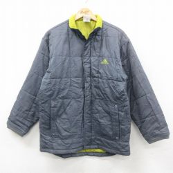 M★古着 アディダス adidas 長袖 ジャケット メンズ 00年代 00s ワンポイントロゴ グレー 26feb17
