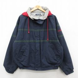 ノーティカ 90s リバーシブルナイロンジャケット ワンポイントロゴ ネイビー XL | 古着