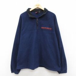 ハーフジップフリースジャケット LEMON ネイビー XL | 古着