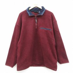 TRADER BAY 00s ハーフジップフリースジャケット バーガンディ L | 古着