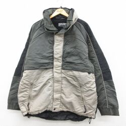 ショット 長袖ナイロンジャケット 内側フリース グリーン XL | 古着