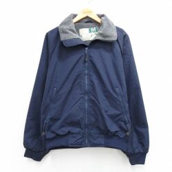 L★古着 Wear Guard 長袖 ナイロン ジャケット メンズ 00年代 00s ラグラン 紺 内側フリース 26feb25