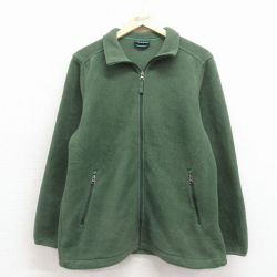 M★古着 ランズエンド 長袖 フリース ジャケット メンズ 00年代 00s 緑 26apr02