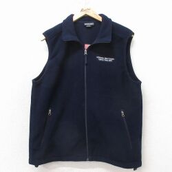 M★古着 ランズエンド フリース ベスト メンズ 00年代 00s リーマンブラザーズ 紺【spe】 26apr23