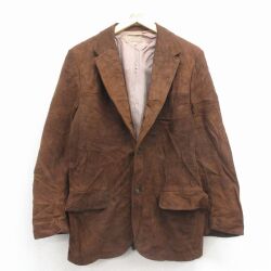 M★古着 長袖 ビンテージ スエード レザー ジャケット メンズ 70年代 70s こげ茶 26jan09