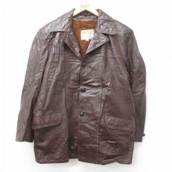 古着通販 L☆古着 ジェイクルー 長袖 スエード レザー コート メンズ