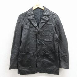 S★古着 ギャップ GAP 長袖 レザー ジャケット メンズ 00年代 00s 黒【spe】 26jan24