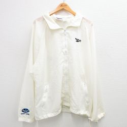 【50%OFF】XL★古着 リーボック REEBOK 長袖 ナイロン ジャケット メンズ 90年代 90s ビッグロゴ ラグラン 白系 ホワイト 内側メッシュ 23nov17 中古 アウター ウインドブレーカー
