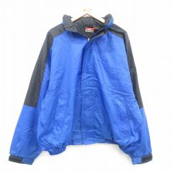【50%OFF】XL★古着 マルボロ 長袖 ナイロン ジャケット メンズ 90年代 90s ツートンカラー 大きいサイズ 紺他 ネイビー 内側メッシュ 【spe】 24sep03 中古 アウター ウインドブレーカー
