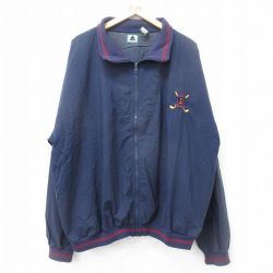 【50%OFF】XL★古着 IZOD 長袖 ナイロン ジャケット メンズ 90年代 90s ワンポイントロゴ 大きいサイズ 紺他 ネイビー 24sep09 中古 アウター ウインドブレーカー