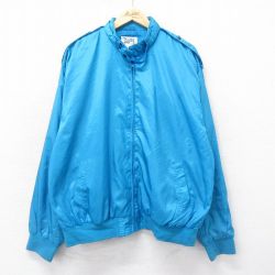 【50%OFF】XL★古着 ジョッキー 長袖 ナイロン ジャケット メンズ 90年代 90s 水色 24sep11 中古 アウター ウインドブレーカー