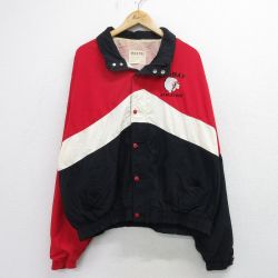 【50%OFF】XL★古着 デロング 長袖 ナイロン ジャケット メンズ 90年代 90s RAHWAY マルチカラー 大きいサイズ USA製 赤他 レッド 24sep21 中古 アウター ウインドブレーカー