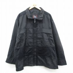 【50%OFF】XL★古着 長袖 ナイロン ジャケット メンズ 00年代 00s 大きいサイズ 黒 ブラック 24oct24 中古 アウター ウインドブレーカー