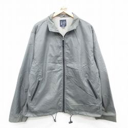 【50%OFF】XL★古着 ギャップ GAP 長袖 ナイロン ジャケット メンズ 00年代 00s リップストップ グレー 内側メッシュ 24oct30 中古 アウター ウインドブレーカー