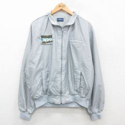 XL★古着 ホロウェイ 長袖 ナイロン ジャケット メンズ 90年代 90s GOODYEAR 大きいサイズ USA製 薄グレー 24oct30 中古 アウター ウインドブレーカー