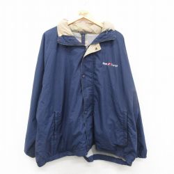 XL★古着 レッドキャップ 長袖 ナイロン ジャケット メンズ First Transit 大きいサイズ ラグラン 紺 ネイビー 内側フリース 24nov19 中古 アウター ウインドブレーカー