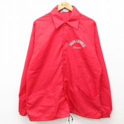 M★古着 長袖 ナイロン ジャケット メンズ SOUTH CATHOLIC ラグラン 赤 レッド 24dec09 中古 アウター ウインドブレーカー