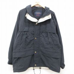 XL★古着 ヒルトン 長袖 ナイロン ジャケット メンズ 90年代 90s 黒 ブラック 24dec09 中古 アウター ウインドブレーカー