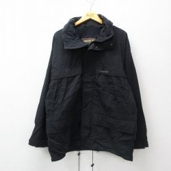 XL★古着 ティンバーランド 長袖 ナイロン ジャケット メンズ 00年代 00s ワンポイントロゴ ロング丈 黒 ブラック 【spe】 24dec10 中古 アウター ウインドブレーカー