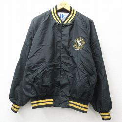 XL★古着 Dunbrooke 長袖 ナイロン ジャケット メンズ 90年代 90s 地球 ラグラン USA製 黒 ブラック 内側キルティング 24dec10 中古 アウター ウインドブレーカー