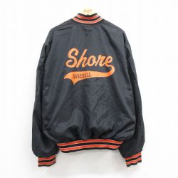 XL★古着 ホロウェイ 長袖 ハーフジップ ナイロン ジャケット メンズ 90年代 90s Shore ベースボール 大きいサイズ USA製 黒 ブラック 24dec10 中古 アウター ウインドブレーカー