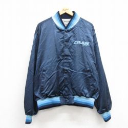 XL★古着 スイングスター 長袖 ナイロン ジャケット メンズ 90年代 90s CAJUN 大きいサイズ USA製 紺 ネイビー 24dec10 中古 アウター ウインドブレーカー