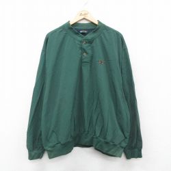 XL★古着 エディーバウアー 長袖 ナイロン ジャケット メンズ 00年代 00s ワンポイントロゴ EBTEK 大きいサイズ 緑 グリーン 【spe】 24dec13 中古 アウター ウインドブレーカー