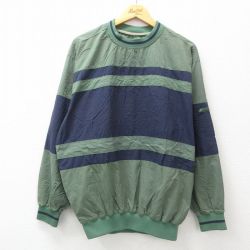 【50%OFF】L★古着 カタリナ 長袖 ナイロン ジャケット メンズ 00年代 00s クルーネック 緑他 グリーン 24dec13 中古 アウター ウインドブレーカー