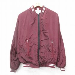 M★古着 長袖 ナイロン ジャケット メンズ 90年代 90s エンジ系他 24dec17 中古 アウター ウインドブレーカー