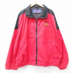 【50%OFF】XL★古着 Dunbrooke 長袖 ナイロン ジャケット メンズ Baldwinsville 大きいサイズ 赤他 レッド 内側メッシュ 24dec17 中古 アウター ウインドブレーカー