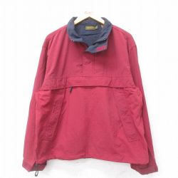 【50%OFF】M★古着 ティンバーランド 長袖 ハーフジップ ナイロン ジャケット メンズ 00年代 00s エンジ 内側メッシュ 24dec17 中古 アウター ウインドブレーカー