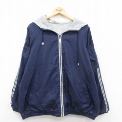 L★古着 セントジョンズベイ 長袖 ナイロン ジャケット パーカー メンズ 00年代 00s リバーシブル ラグラン 紺 ネイビー 25jan18 中古 アウター ウインドブレーカー