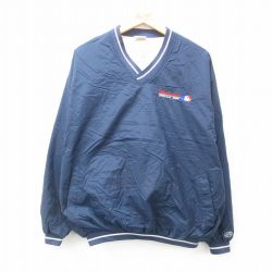 XL★古着 ローリングス 長袖 ナイロン ジャケット メンズ MLB バドワイザー Vネック 紺他 ネイビー メジャーリーグ ベースボール 野球 25jan25 中古 アウター ウインドブレーカー