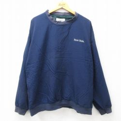 XL★古着 長袖 ナイロン ジャケット メンズ 90年代 90s Penn 大きいサイズ クルーネック 紺 ネイビー 25jan25 中古 アウター ウインドブレーカー