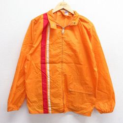 【50%OFF】M★古着 長袖 ビンテージ ナイロン ジャケット メンズ 70年代 70s オレンジ他 25feb06 中古 アウター ウインドブレーカー