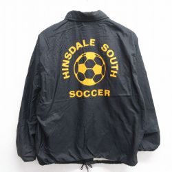 M★古着 ヒルトン 長袖 ナイロン ジャケット メンズ 80年代 80s サッカー USA製 黒 ブラック 25feb06 中古 アウター ウインドブレーカー